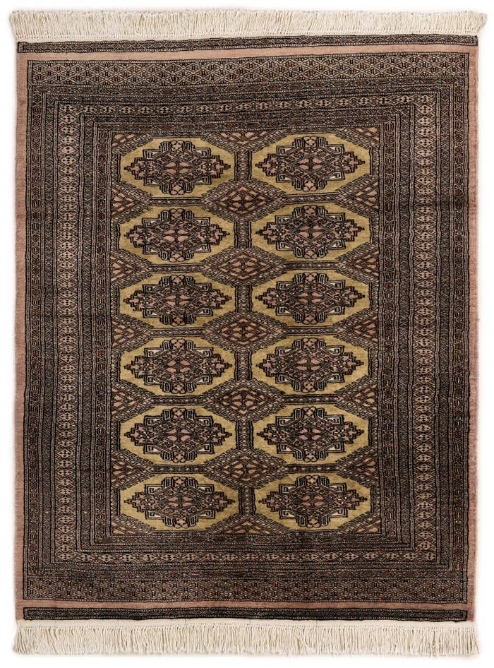 Detail image of 4' 4 x 5' 5 Hand Knotted Bokhara Oriental Wool Rug