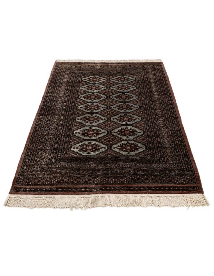 Detail image of 4' 3 x 6' 5 Hand Knotted Bokhara Oriental Wool Rug