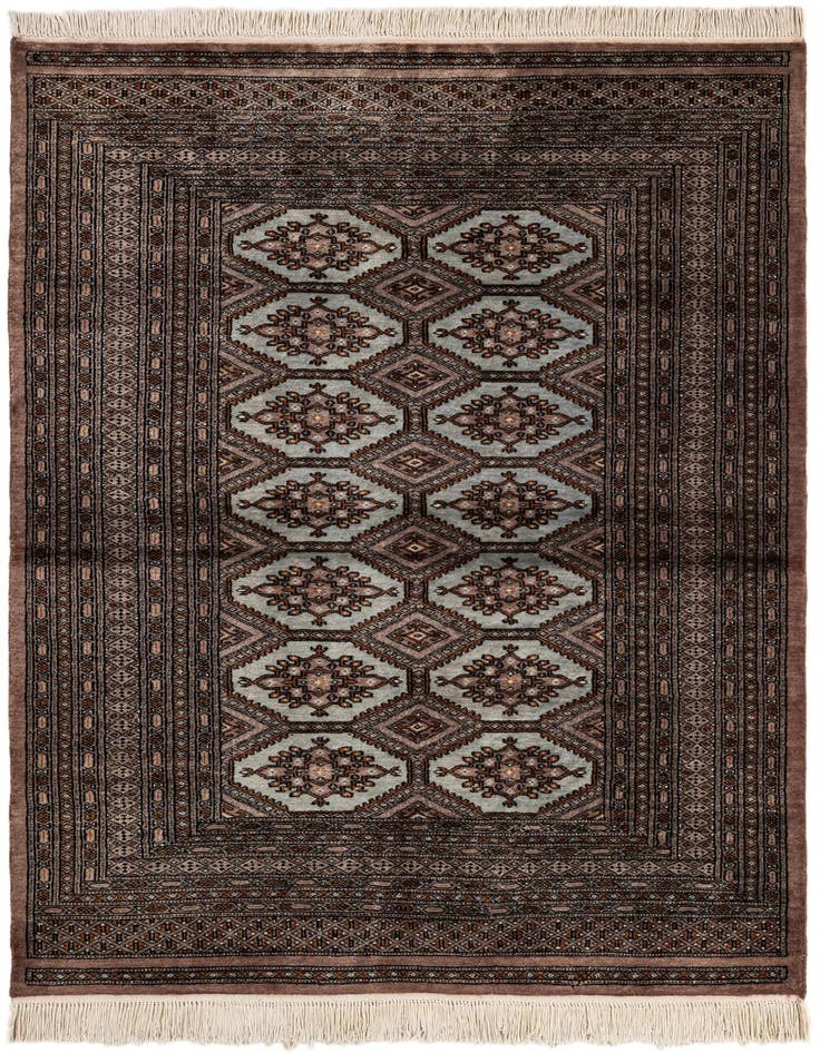 Detail image of 4' 3 x 6' 5 Hand Knotted Bokhara Oriental Wool Rug