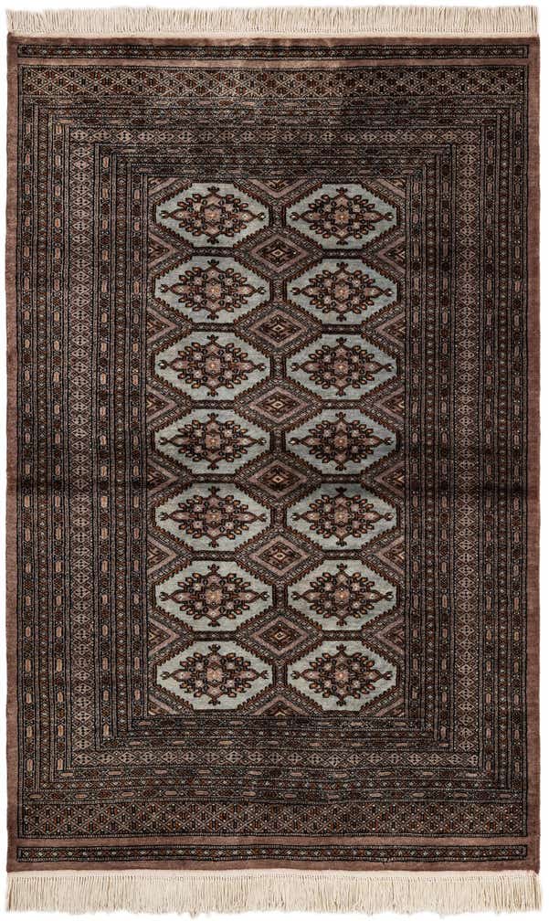 4' 3 x 6' 5 Hand Knotted Bokhara Oriental Wool Rug