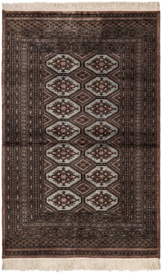 Detail image of 4' 3 x 6' 5 Hand Knotted Bokhara Oriental Wool Rug
