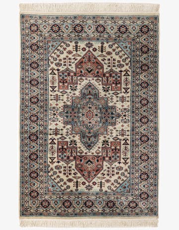 4' 3 x 6' 4 Hand Knotted Bokhara Oriental Wool Rug