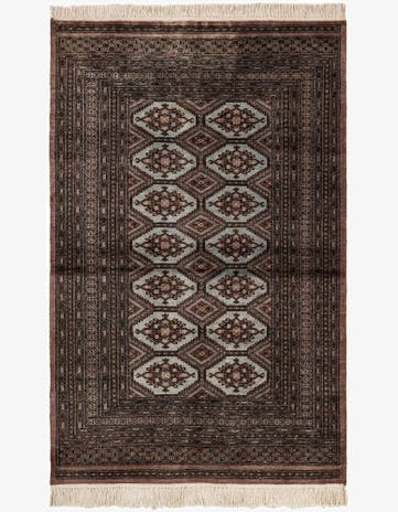 4' 3 x 6' 5 Hand Knotted Bokhara Oriental Wool Rug
