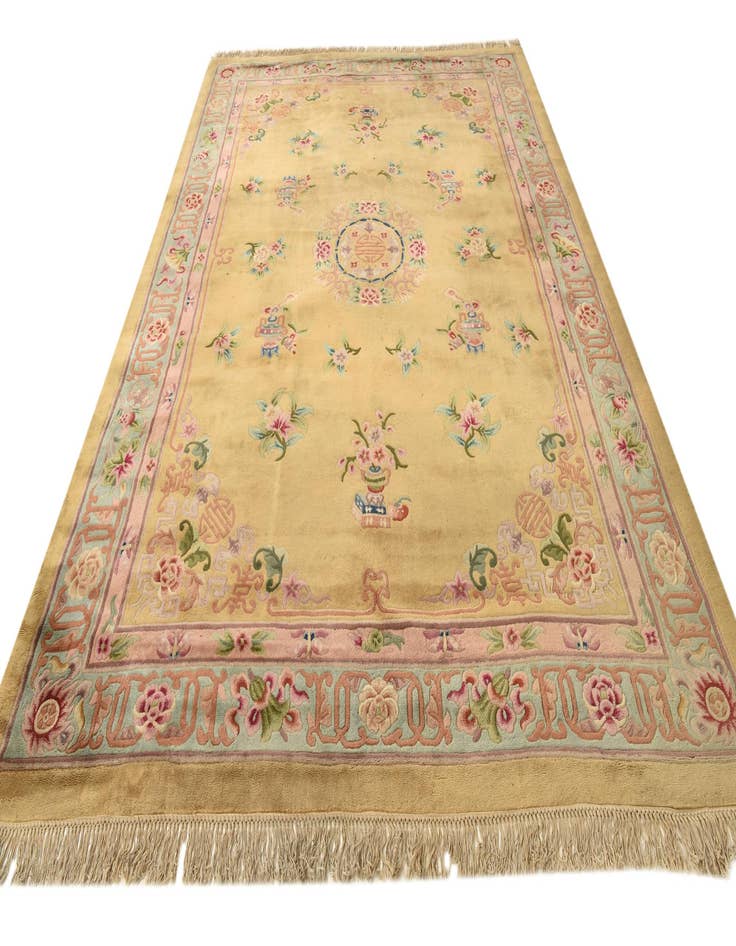 Detail image of 8' 2 x 11' 8 Hand Knotted Carved Pekin Wool Rug