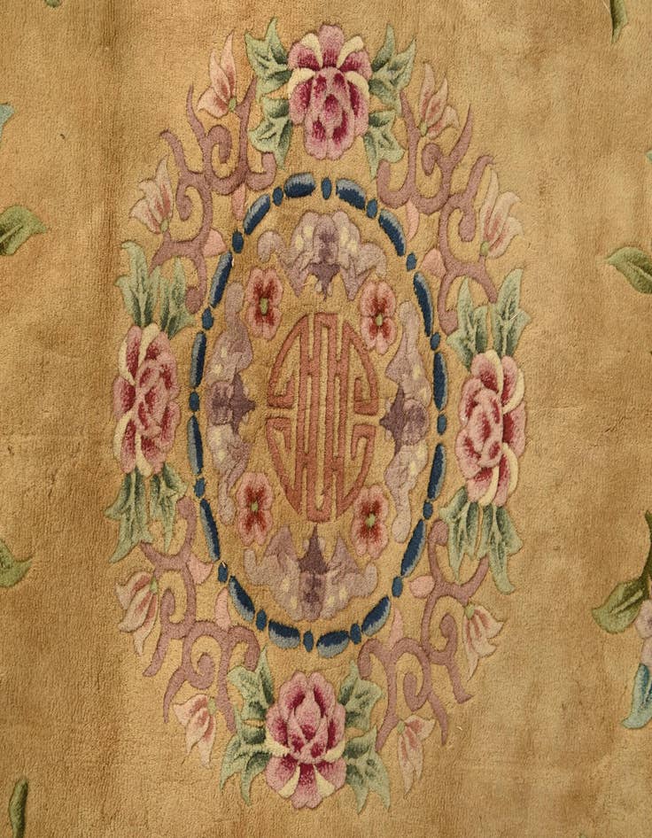 Detail image of 8' 2 x 11' 8 Hand Knotted Carved Pekin Wool Rug