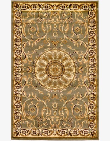 Light Green Classic Aubusson Rug