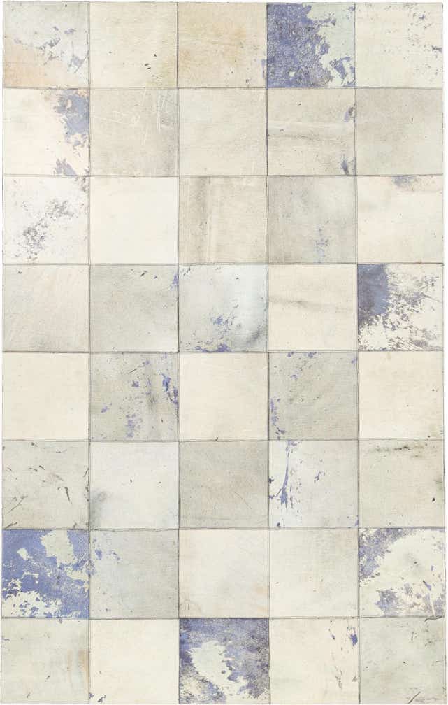 5' x 7' 9 Cowhide Leather Rug