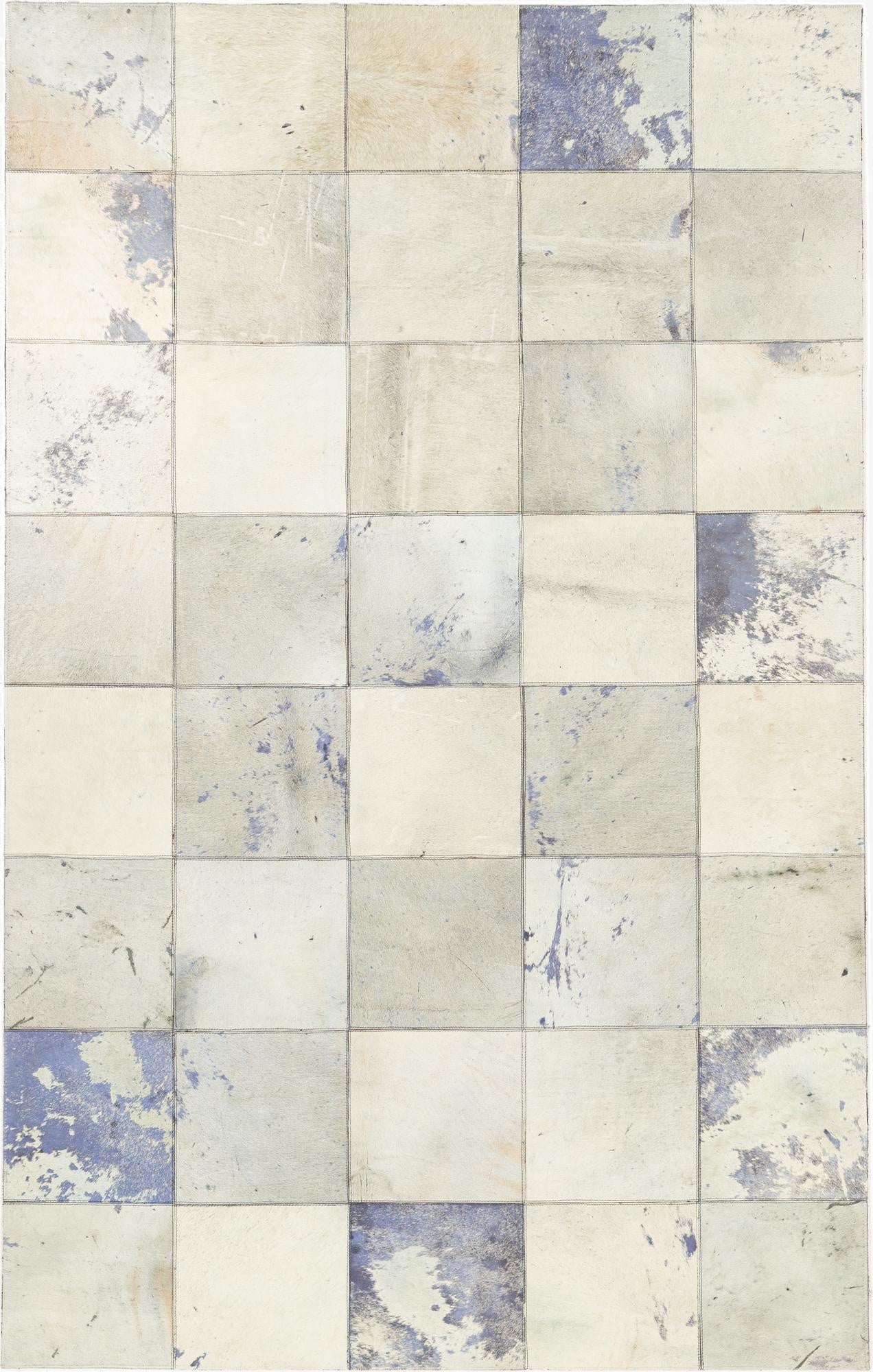 5' x 7' 9 Cowhide Leather Rug