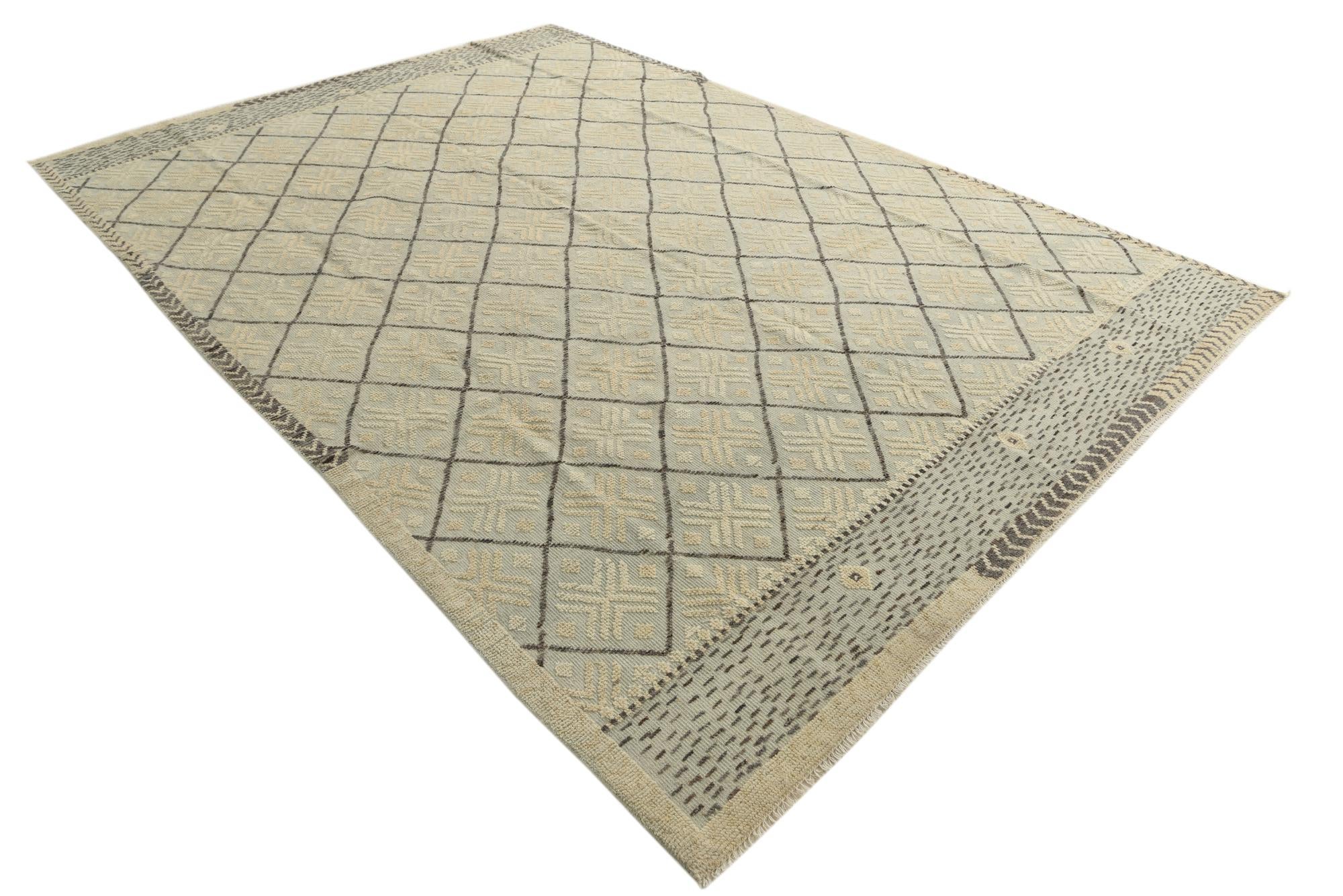 8' 9 x 12' 7 Hand Knotted Darya Wool Rug