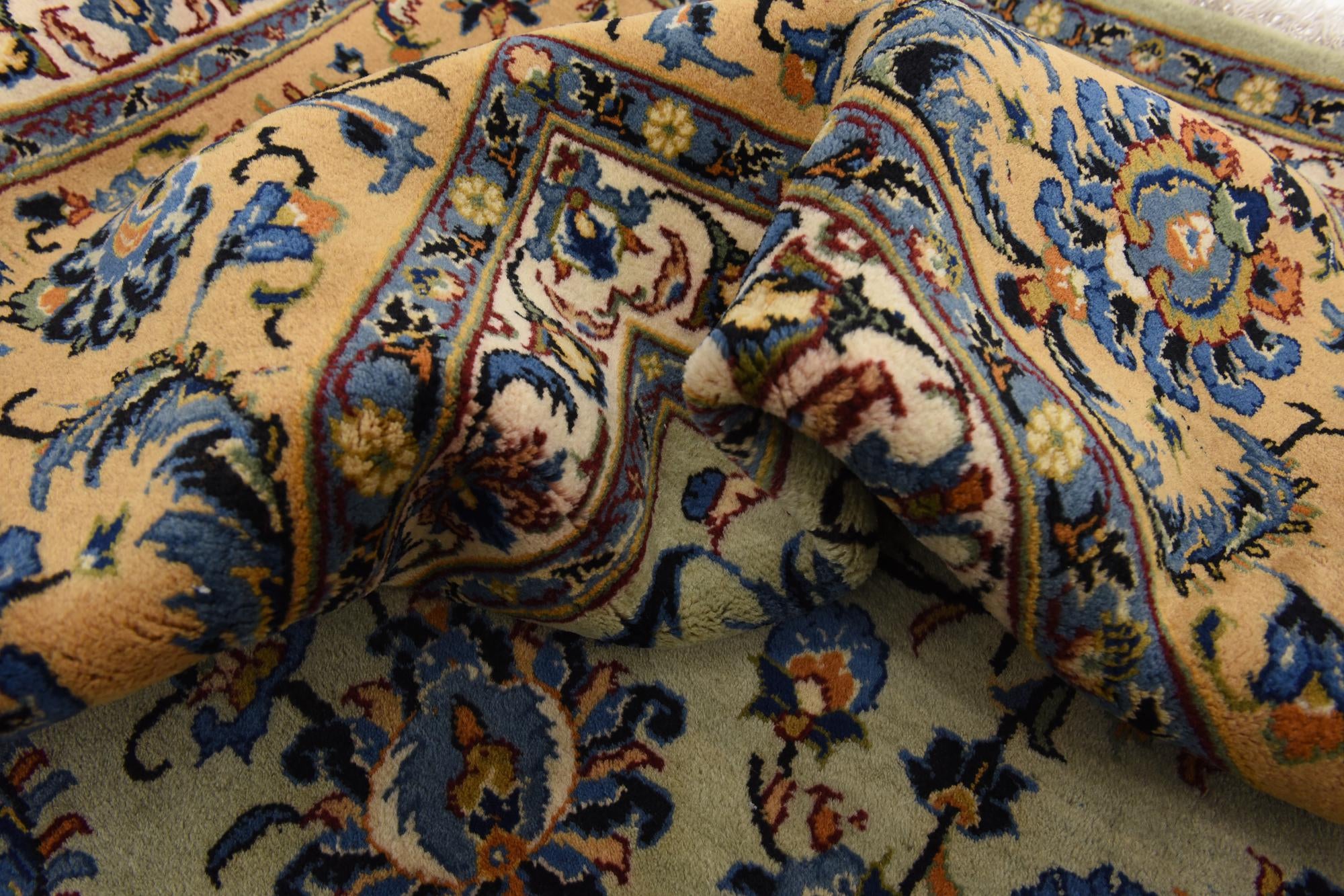 9' 10 x 13' 9 Hand Knotted Kashan Persian Wool Rug