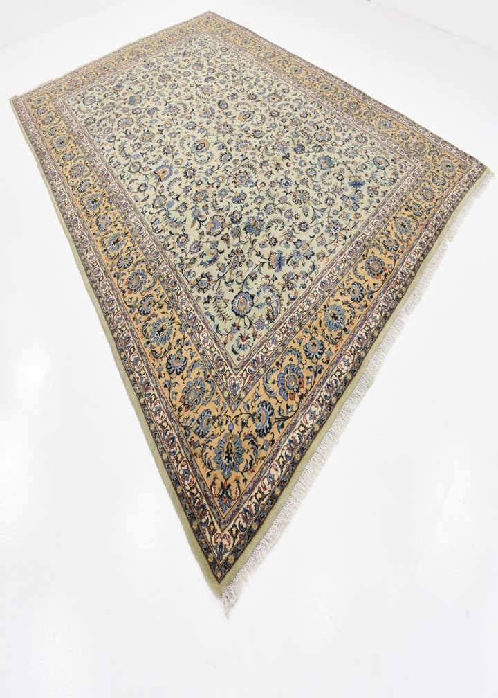 9' 10 x 13' 9 Hand Knotted Kashan Persian Wool Rug