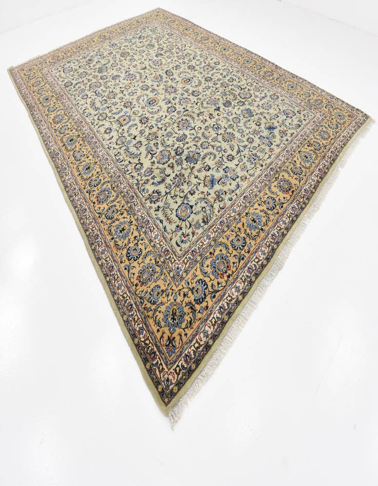 Detail image of 9' 10 x 13' 9 Hand Knotted Kashan Persian Wool Rug