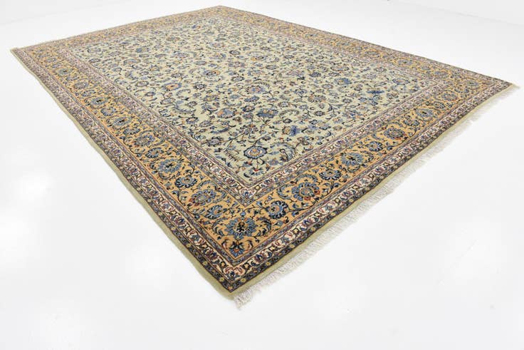 Detail image of 9' 10 x 13' 9 Hand Knotted Kashan Persian Wool Rug