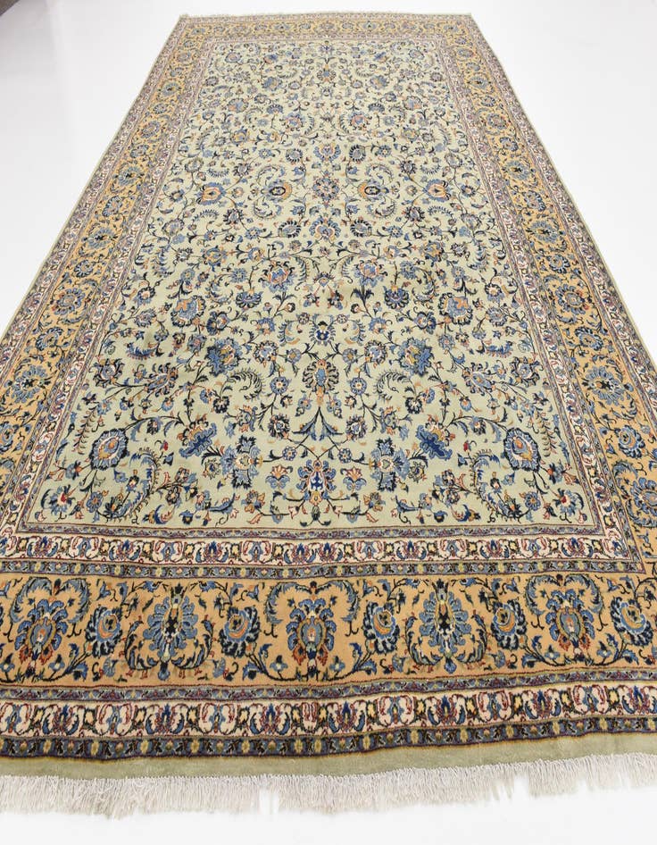 Detail image of 9' 10 x 13' 9  Hand Knotted Kashan Persian Wool Rug
