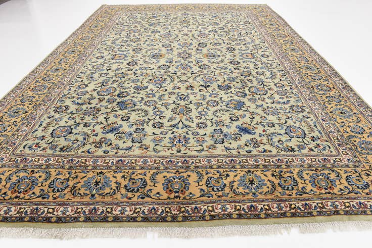 Detail image of 9' 10 x 13' 9 Hand Knotted Kashan Persian Wool Rug