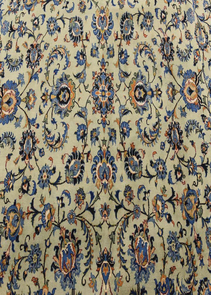 9' 10 x 13' 9 Hand Knotted Kashan Persian Wool Rug