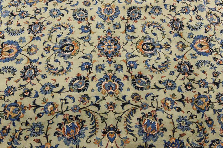 9' 10 x 13' 9 Hand Knotted Kashan Persian Wool Rug