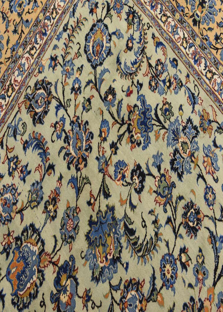 9' 10 x 13' 9 Hand Knotted Kashan Persian Wool Rug