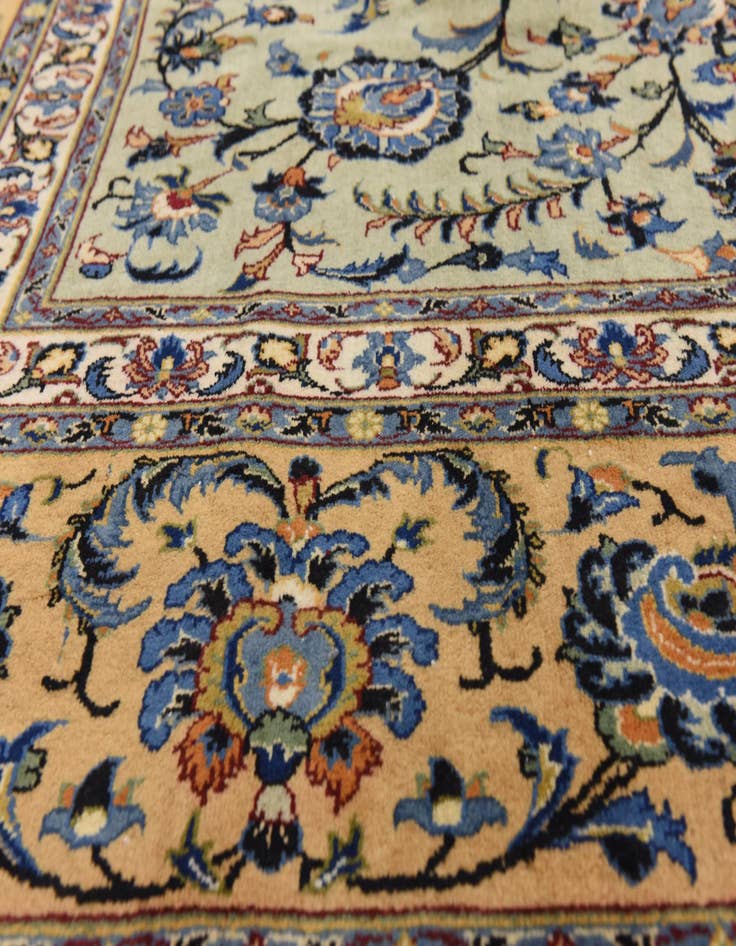 Detail image of 9' 10 x 13' 9  Hand Knotted Kashan Persian Wool Rug