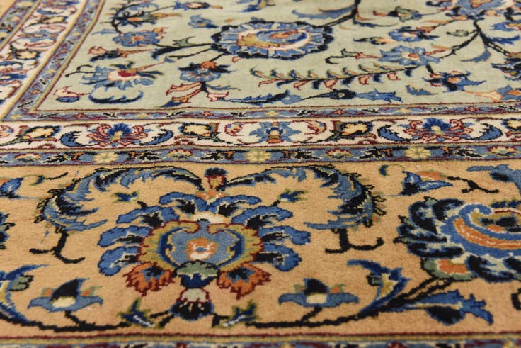 Detail image of 9' 10 x 13' 9 Hand Knotted Kashan Persian Wool Rug