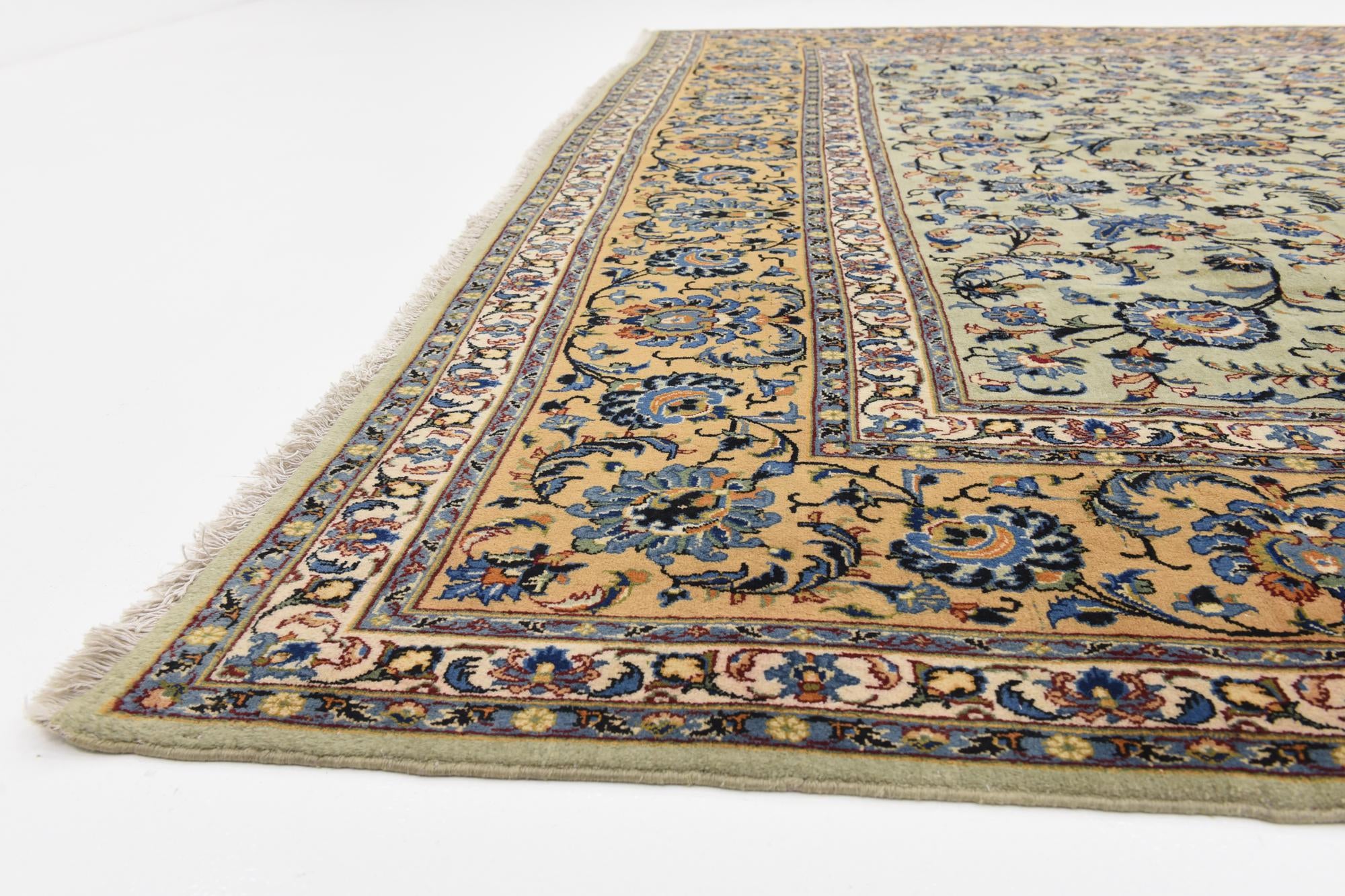 9' 10 x 13' 9 Hand Knotted Kashan Persian Wool Rug