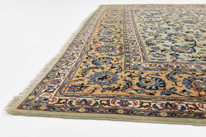 9' 10 x 13' 9 Hand Knotted Kashan Persian Wool Rug