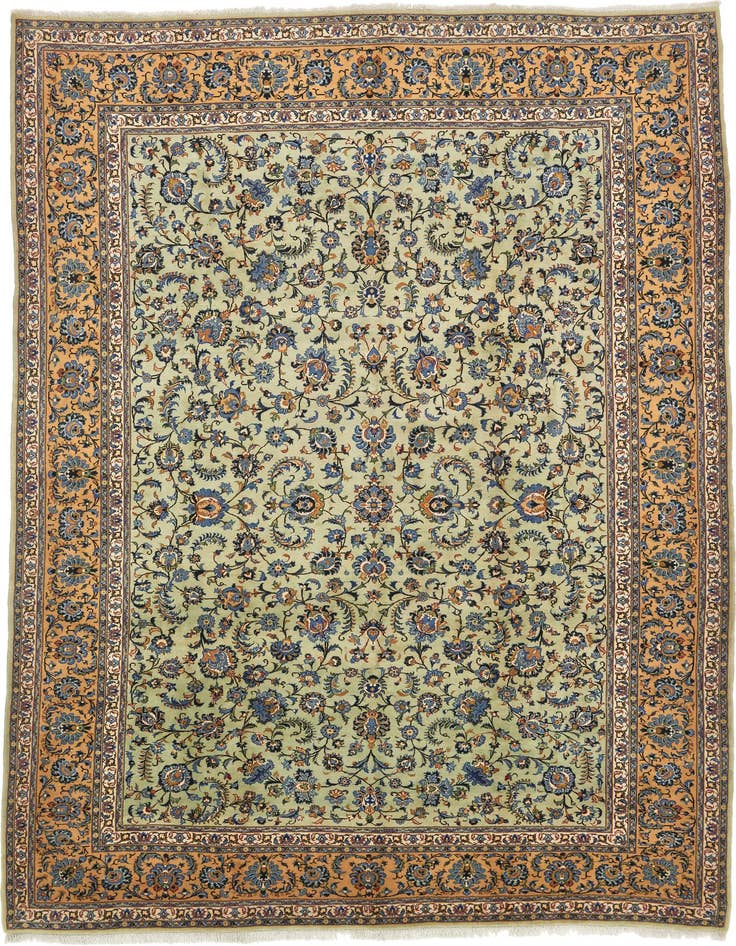Detail image of 9' 10 x 13' 9 Hand Knotted Kashan Persian Wool Rug