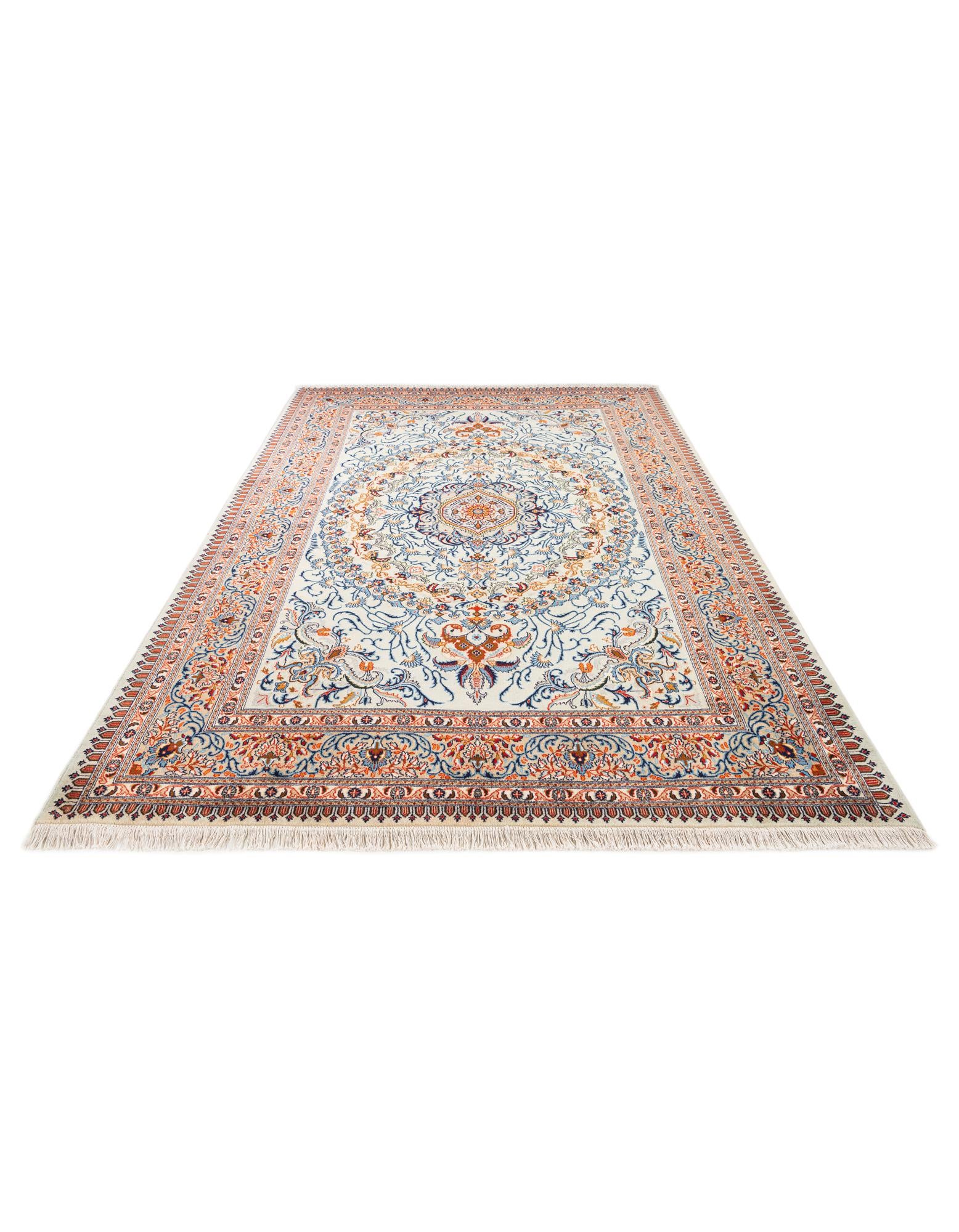 6' 6 x 9' 9 Hand Knotted Kashan Persian Rug