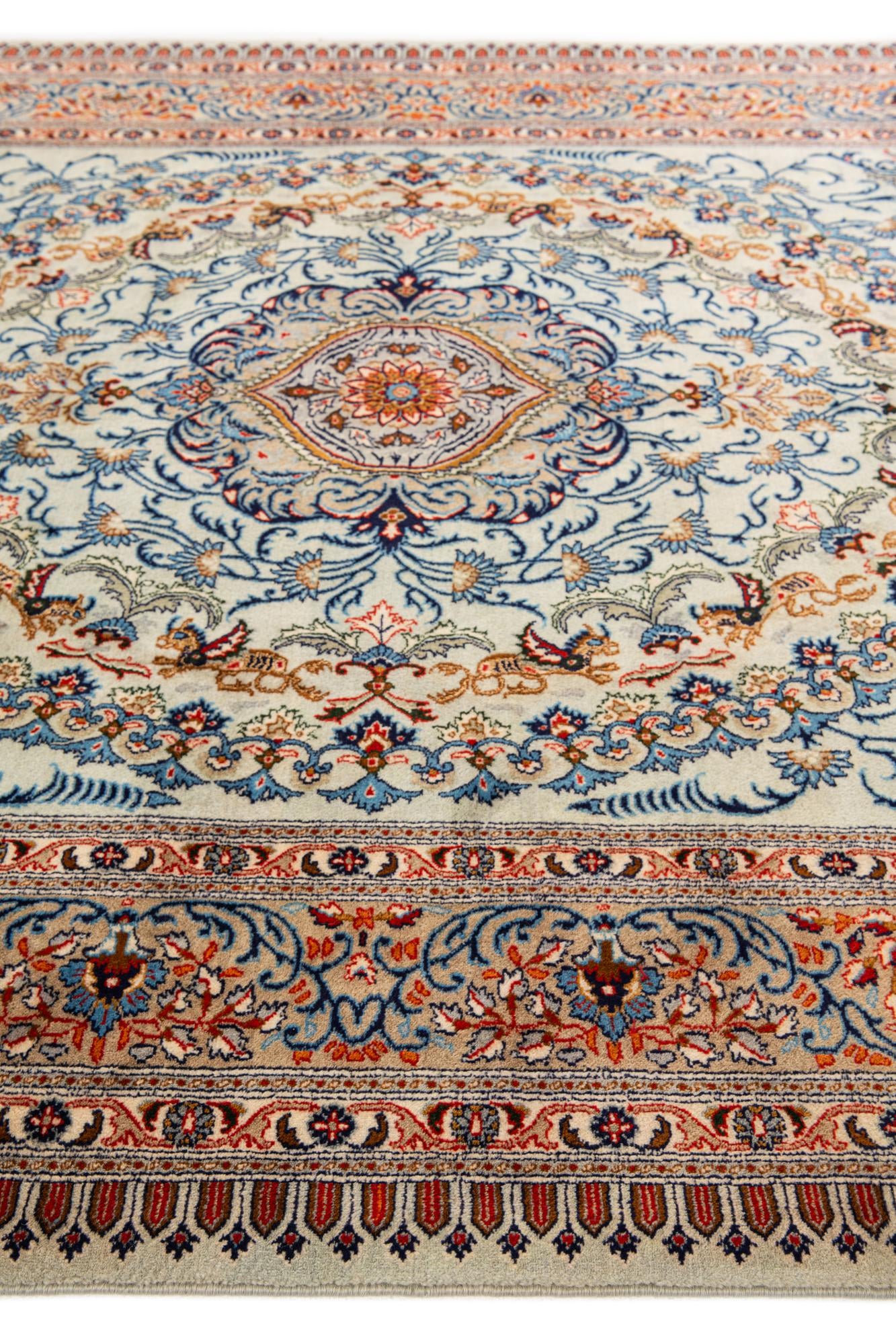 6' 6 x 9' 9 Hand Knotted Kashan Persian Rug