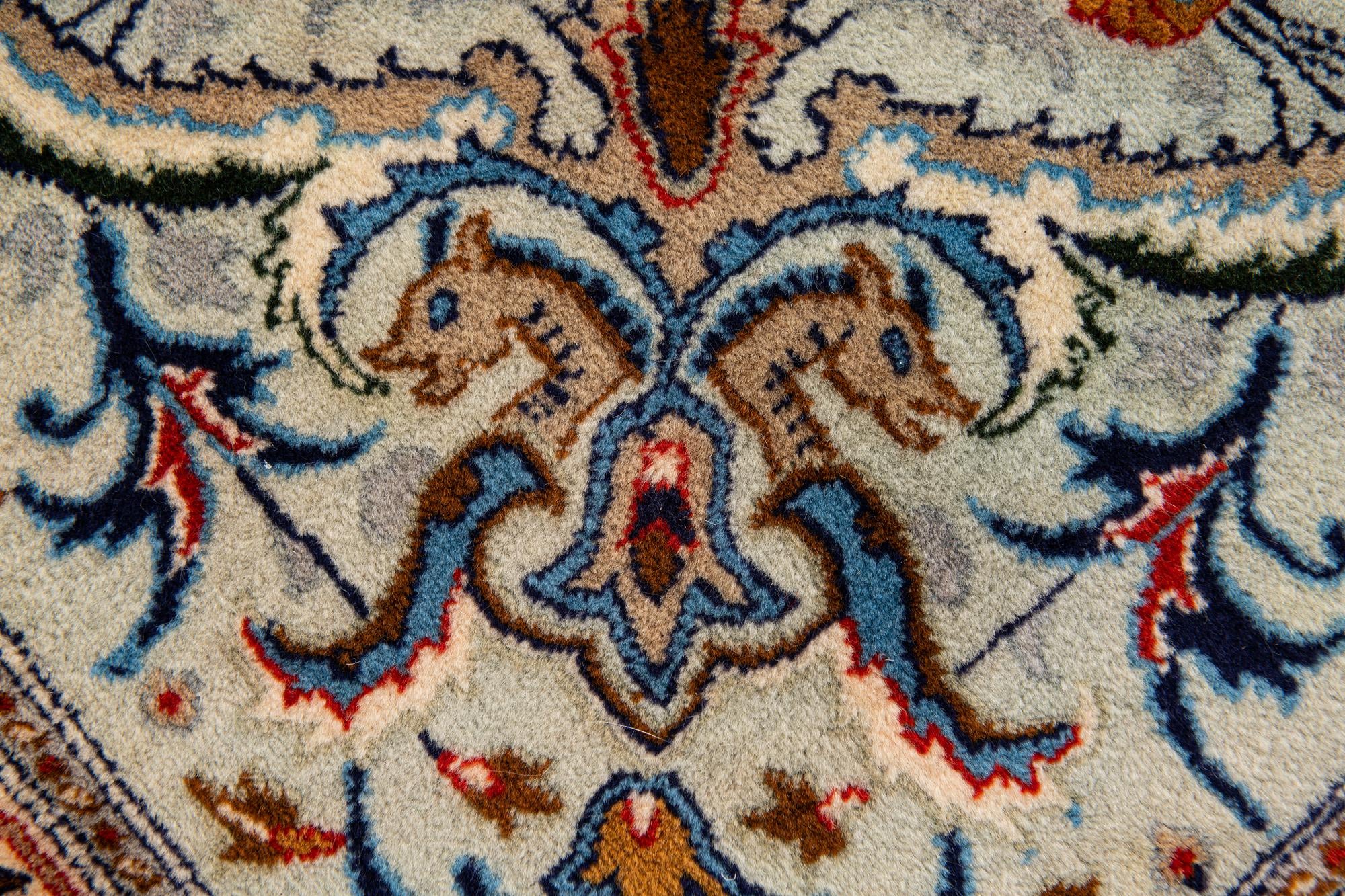 6' 6 x 9' 9 Hand Knotted Kashan Persian Rug