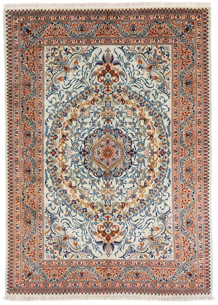 6' 6 x 9' 9 Hand Knotted Kashan Persian Rug