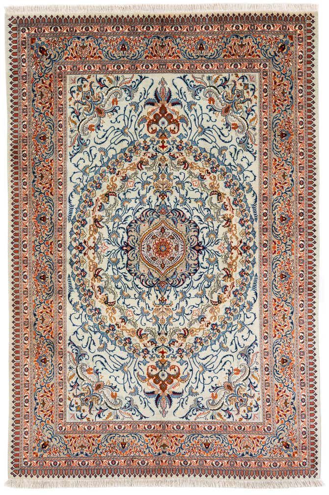 6' 6 x 9' 9 Hand Knotted Kashan Persian Rug