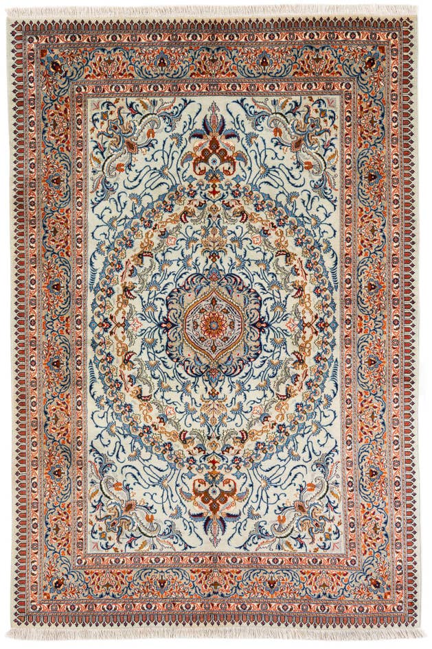 Detail image of 6' 6 x 9' 9 Hand Knotted Kashan Persian Rug