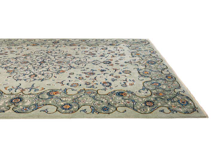8' 10 x 11' 10 Hand Knotted Kashan Persian Wool Rug