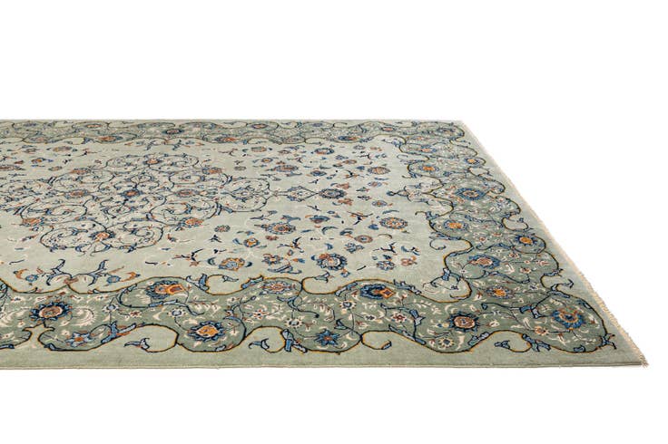 Detail image of 8' 10 x 11' 10 Hand Knotted Kashan Persian Wool Rug