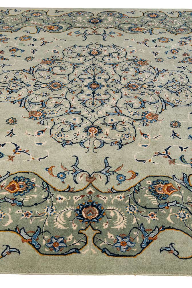 8' 10 x 11' 10 Hand Knotted Kashan Persian Wool Rug