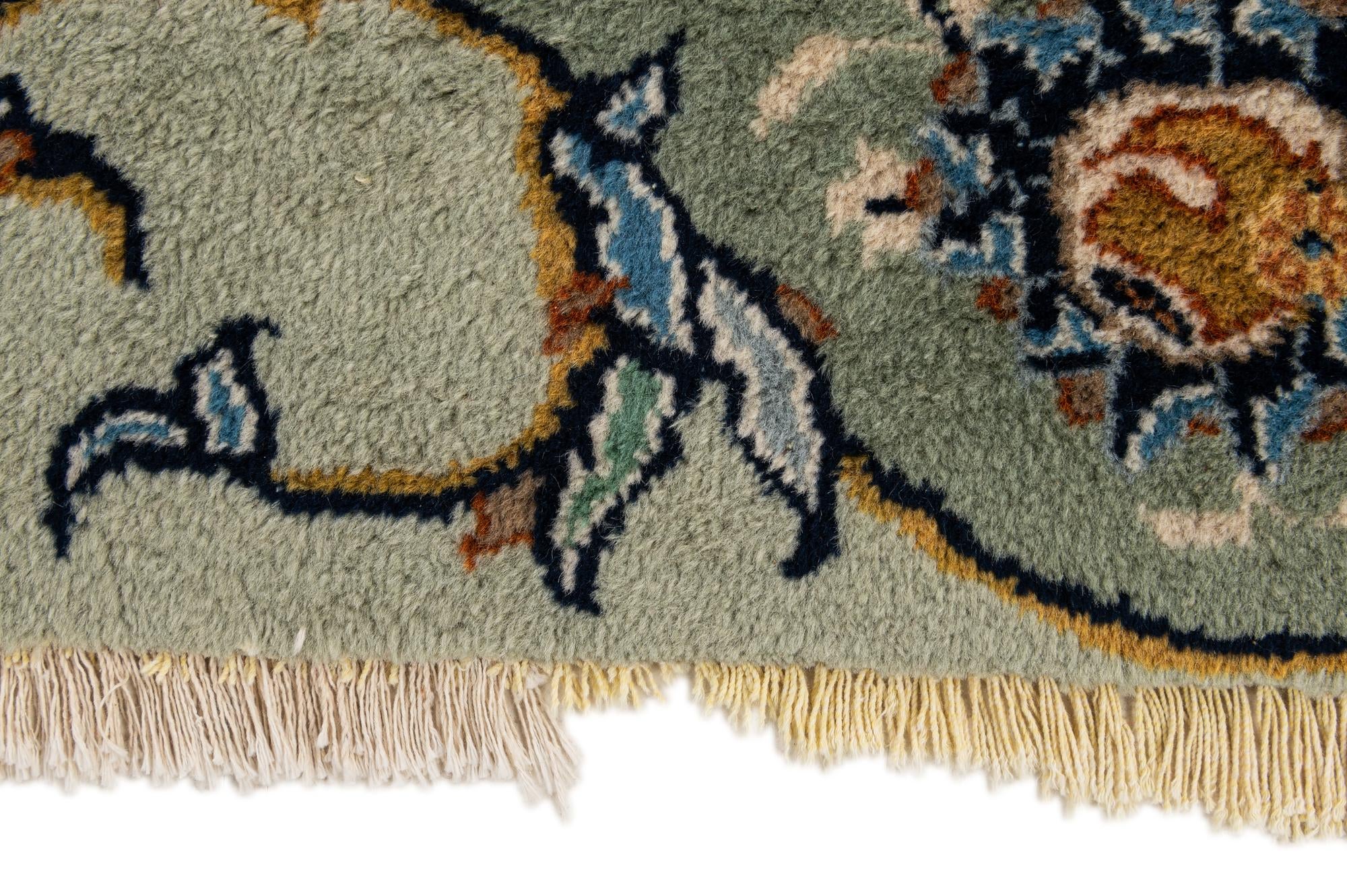 8' 10 x 11' 10 Hand Knotted Kashan Persian Wool Rug