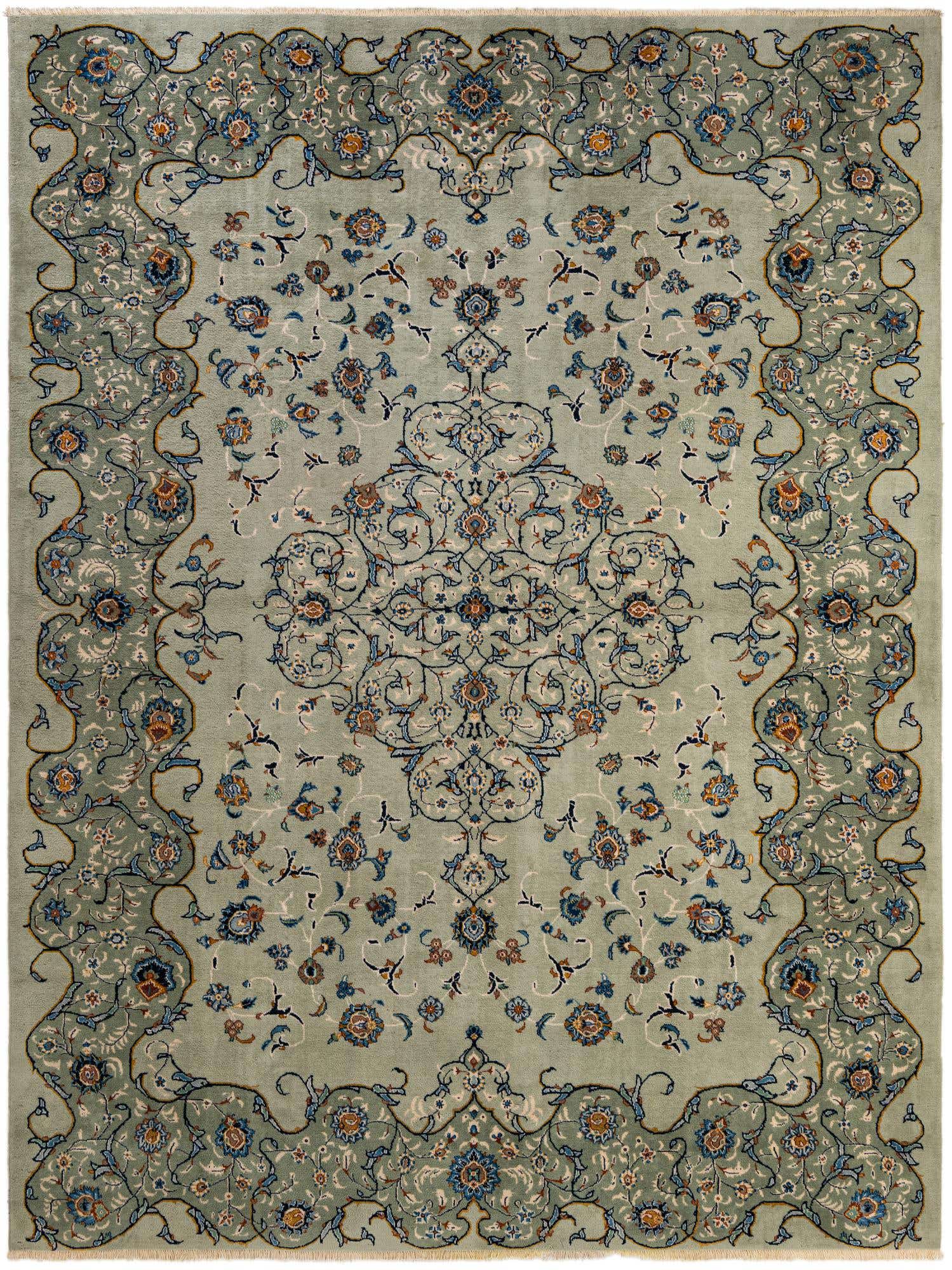 8' 10 x 11' 10 Hand Knotted Kashan Persian Wool Rug