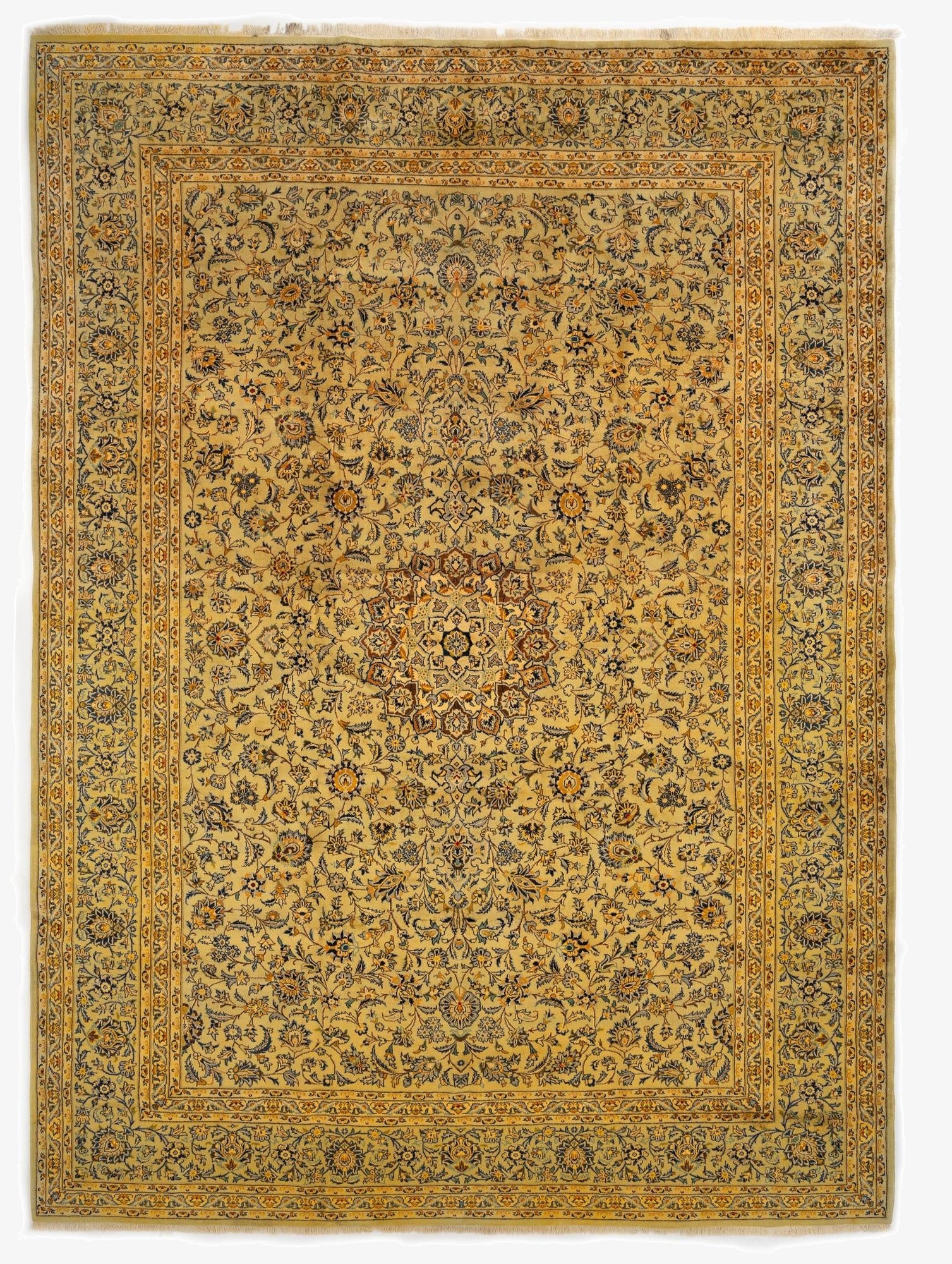 9' 11 x 13' 2  Hand Knotted Kashan Persian Wool Rug