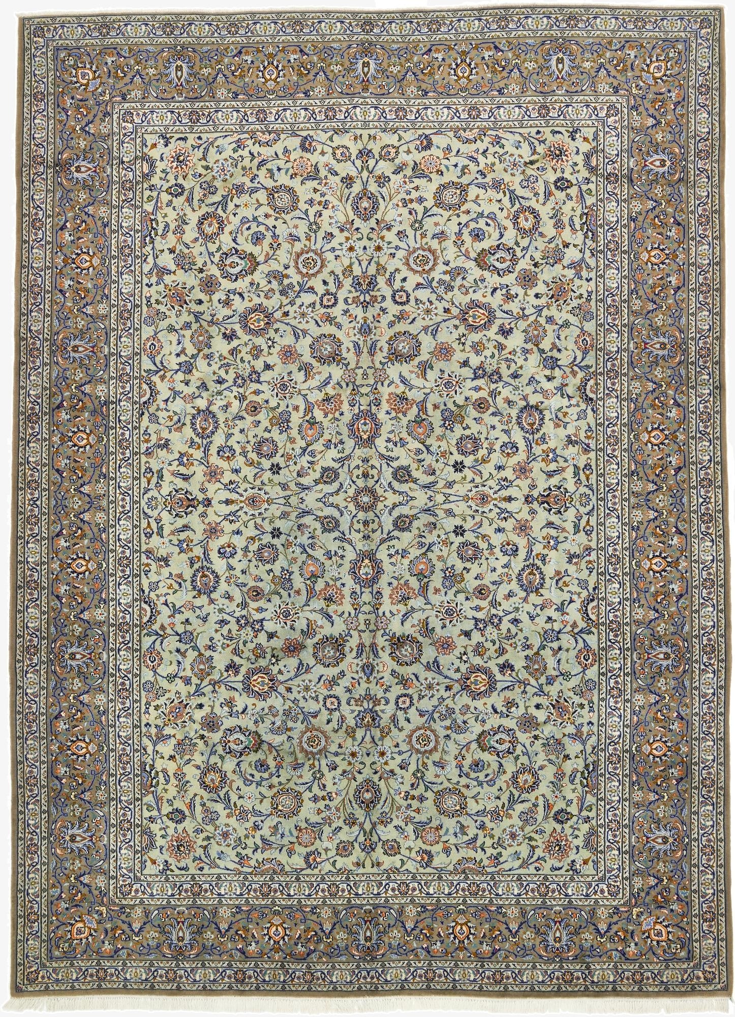 10' 2 x 14'  Hand Knotted Kashan Persian Wool Rug