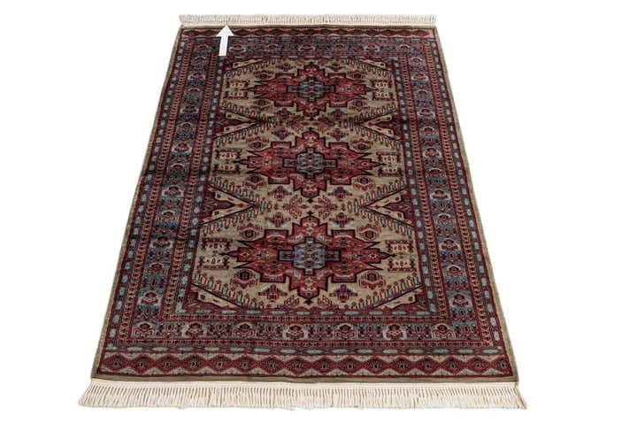 4' 3 x 6' 4 Hand Knotted Kazak Oriental Wool Rug