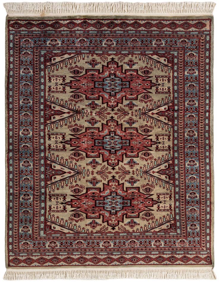 Detail image of 4' 3 x 6' 4 Hand Knotted Kazak Oriental Wool Rug