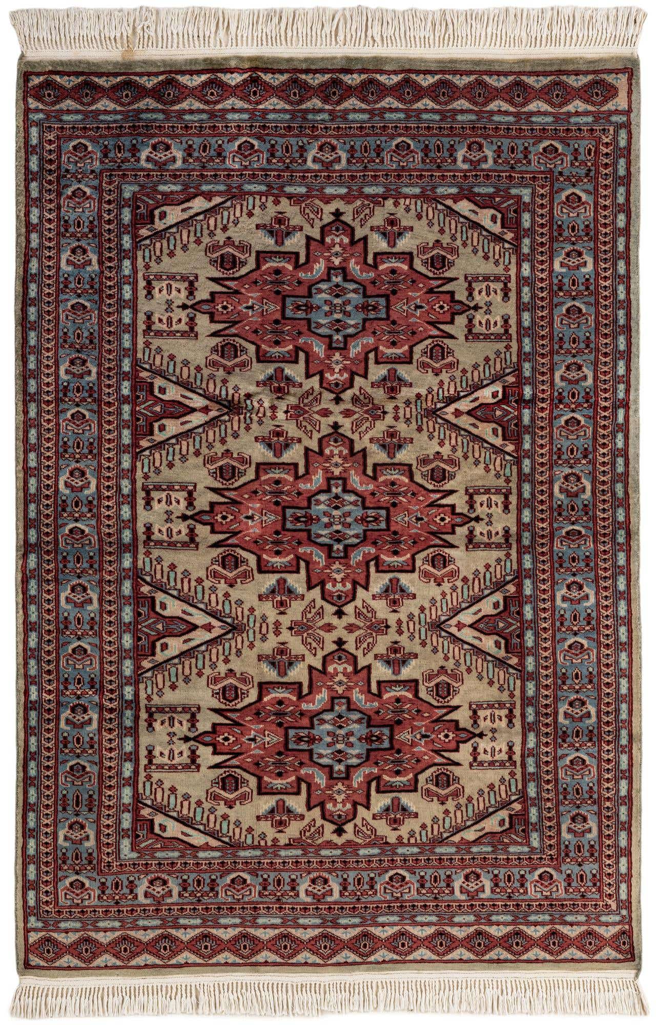 4' 3 x 6' 4 Hand Knotted Kazak Oriental Wool Rug
