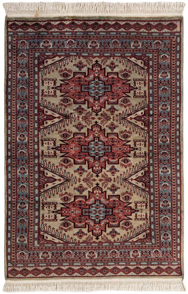 4' 3 x 6' 4 Hand Knotted Kazak Oriental Wool Rug
