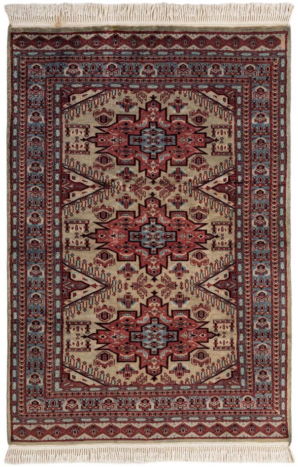 Detail image of 4' 3 x 6' 4 Hand Knotted Kazak Oriental Wool Rug