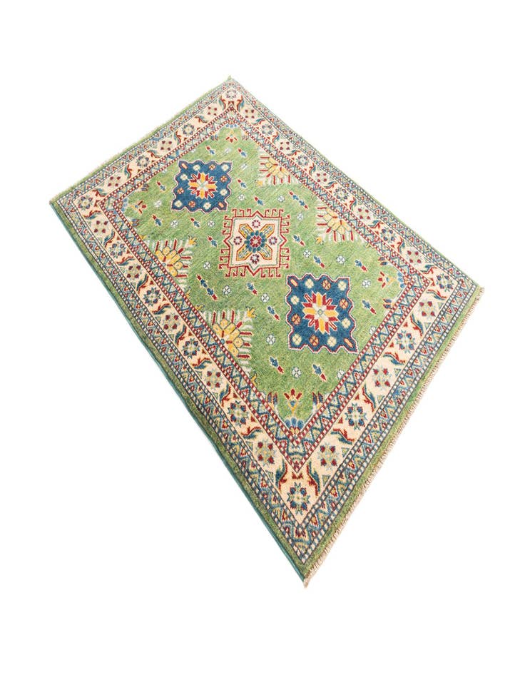 Detail image of 3' 4 x 4' 8 Hand Knotted Kazak Rug