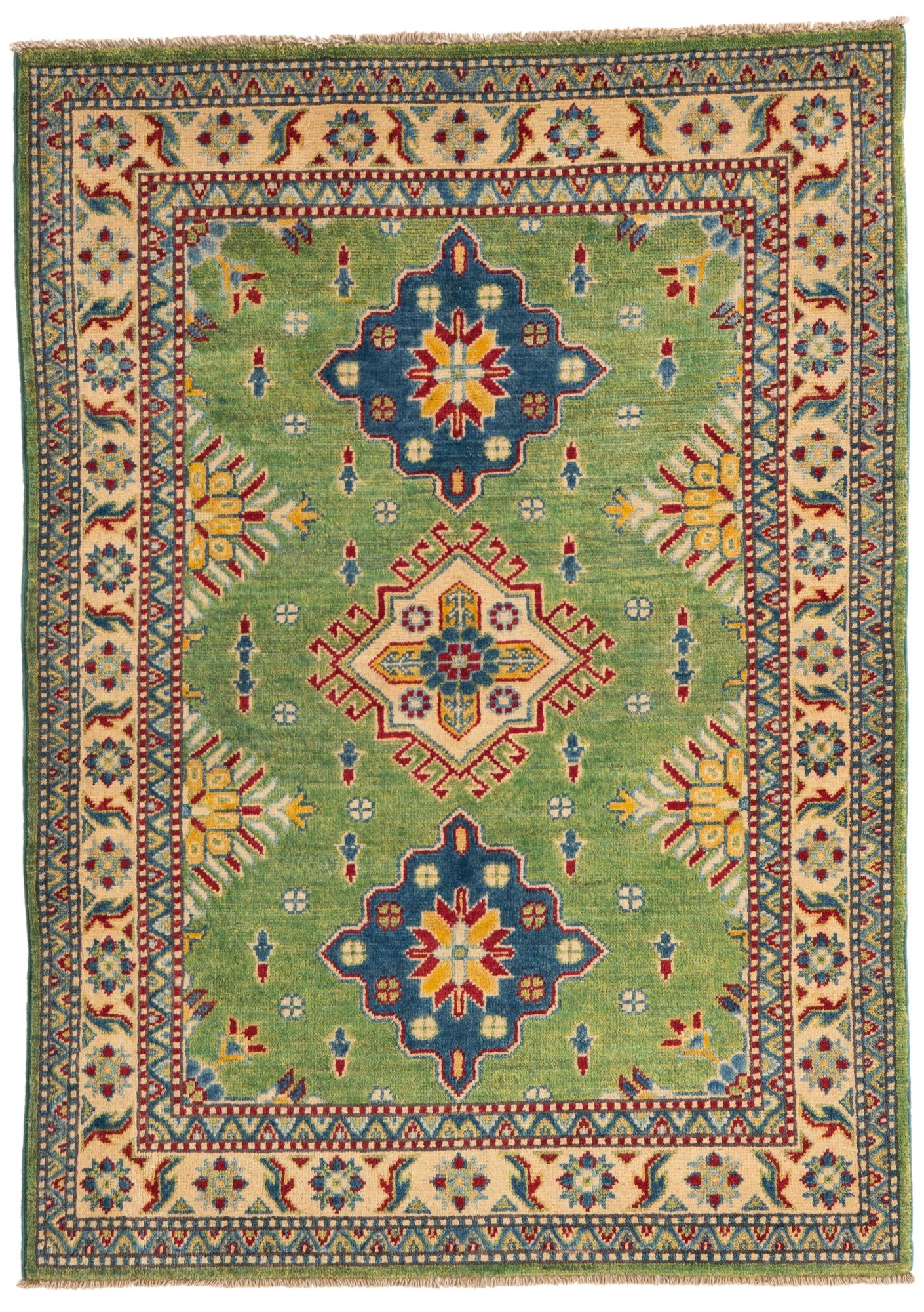 3' 4 x 4' 8 Hand Knotted Kazak Rug