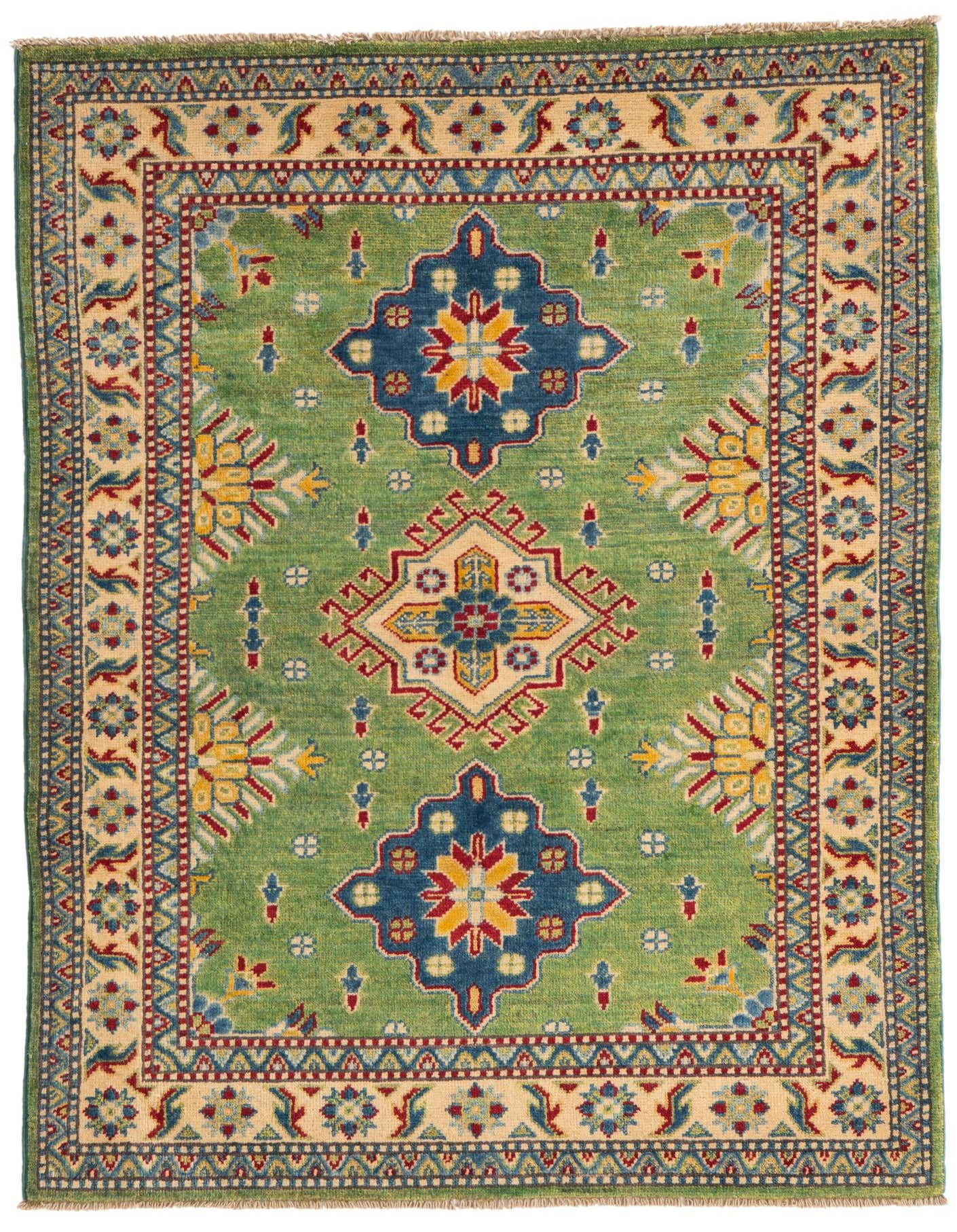 3' 4 x 4' 8 Hand Knotted Kazak Rug