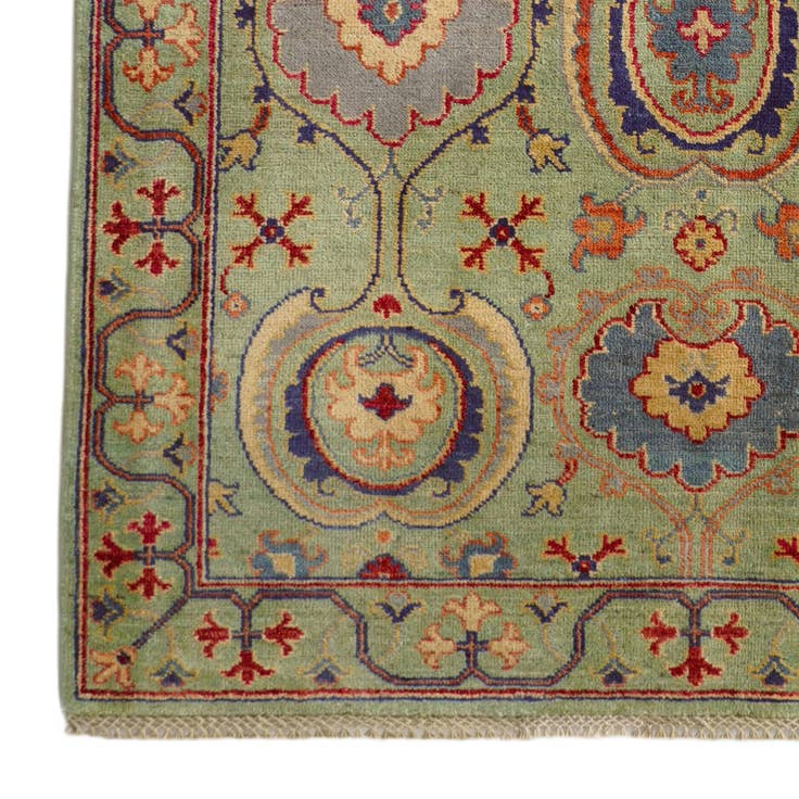 Detail image of 4' 1 x 5' 10 Hand Knotted Kazak Rug