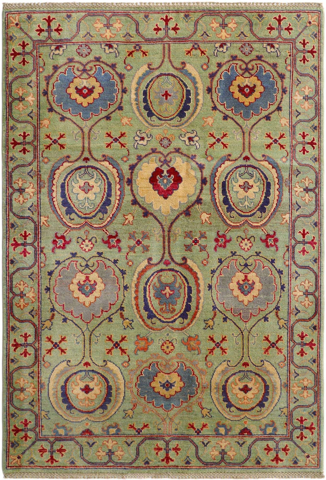 4' 1 x 5' 10 Hand Knotted Kazak Rug